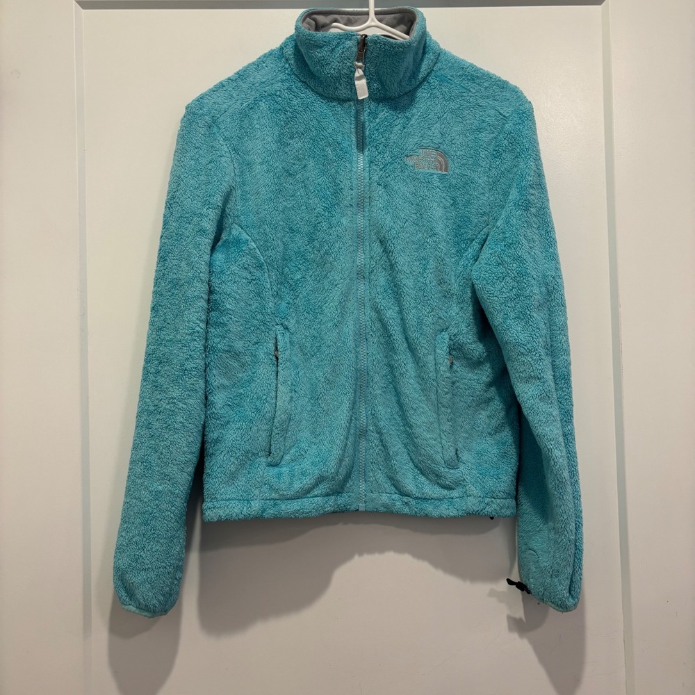 The North Face Osito Fleece Jacket Womens XS Turquoise Blue Full Zip Soft Fuzzy